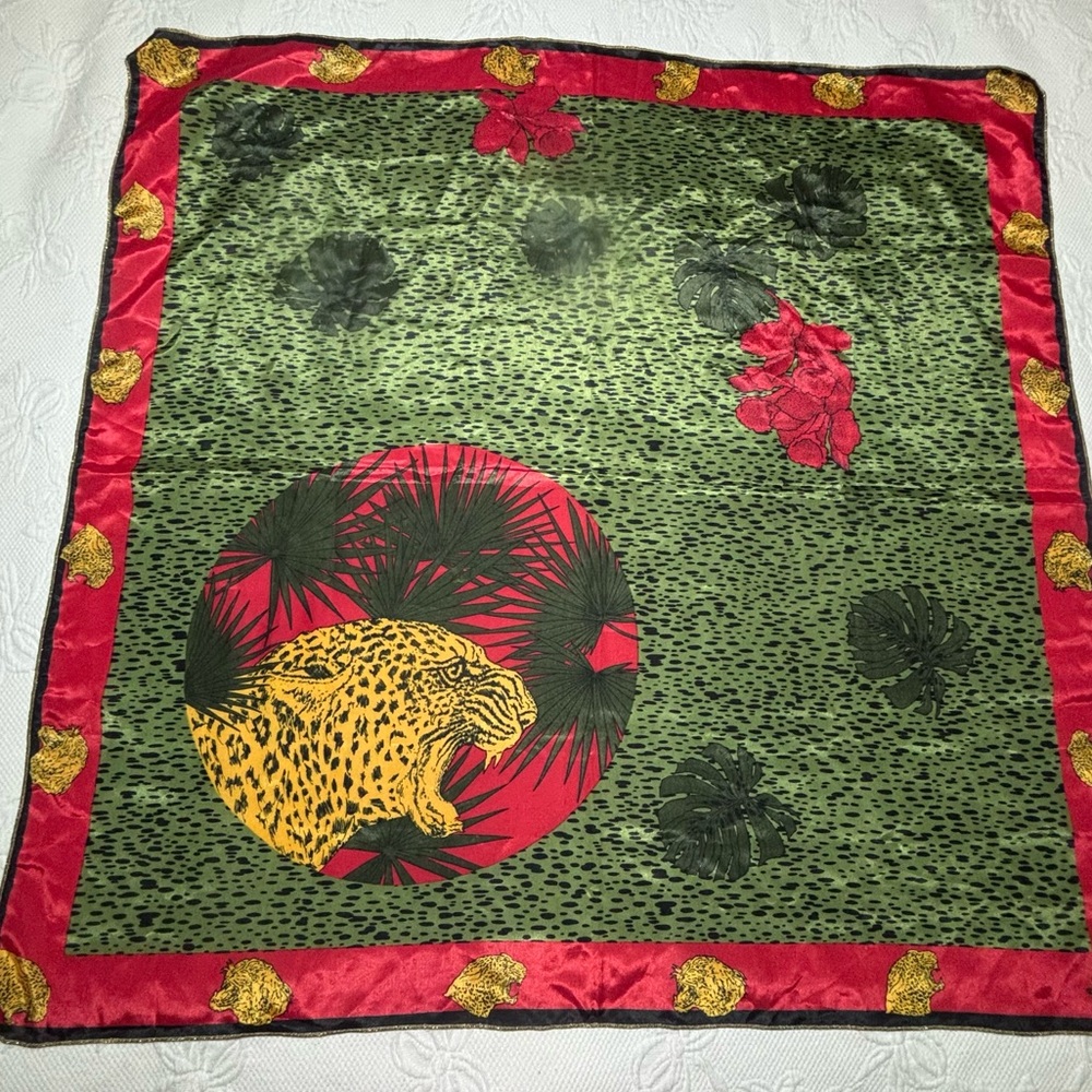 Vintage Safari Tropical Leopard Scarf!